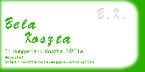 bela koszta business card